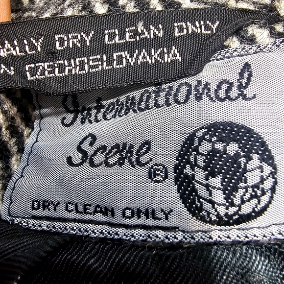 Women's Black and White Pea Coat - Picture 6 of 15